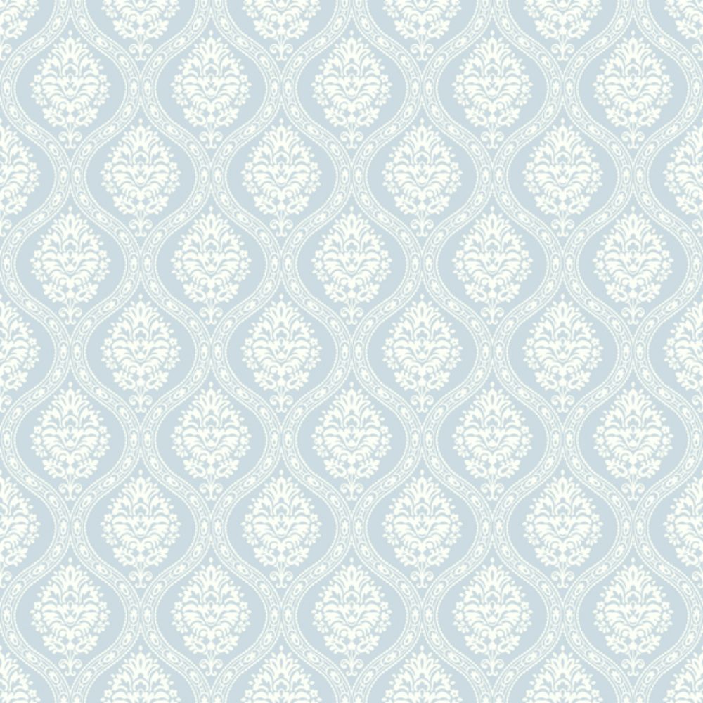 York DM5026 Damask Resource Library Petite Ogee Wallpaper in Blue