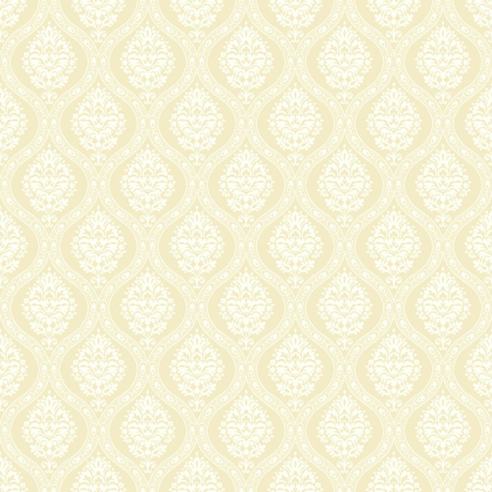 York DM5029 Damask Resource Library Petite Ogee Wallpaper in Yellow