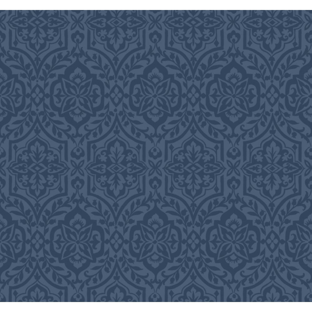 York DM5037 Damask Resource Library Catherdral Damask Wallpaper in Blue