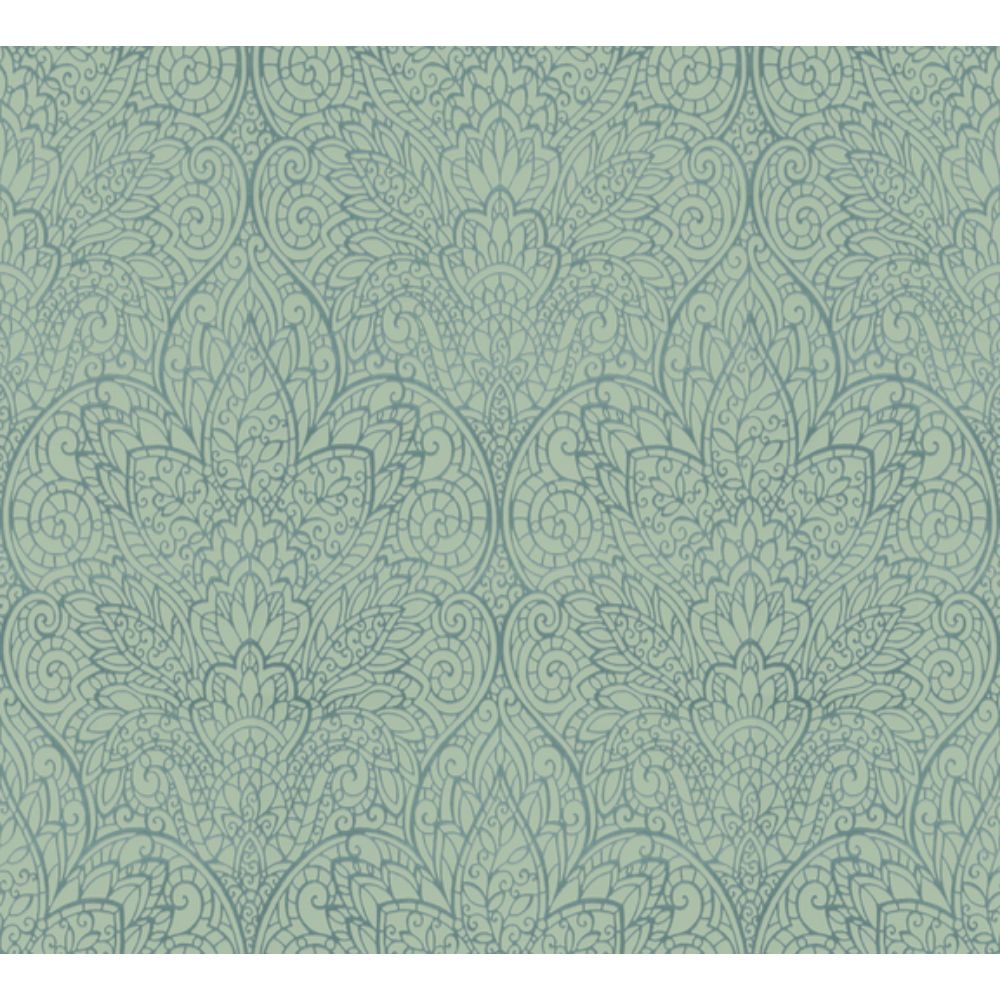 York Designer Series DT5012 Candice Olson After 8 Paradise Wallpaper in Dark Taupe/Silver