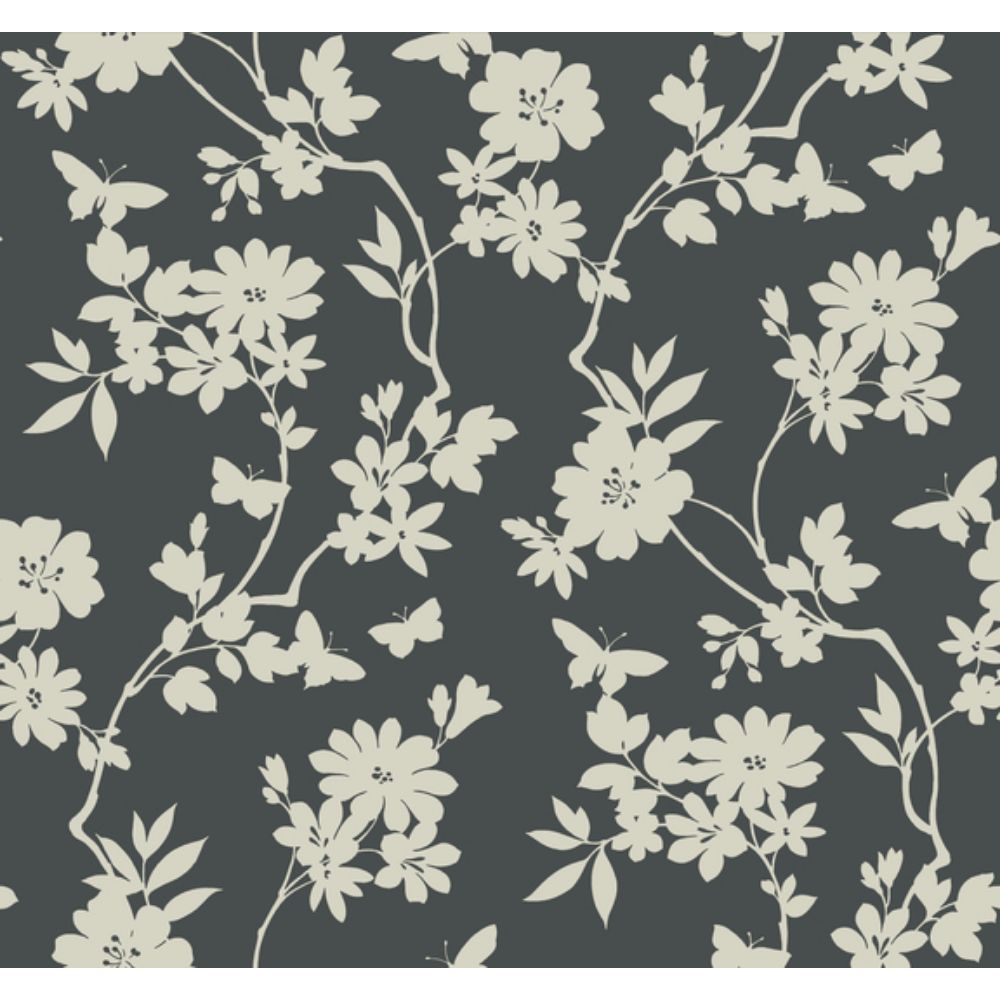 York Designer Series DT5025 Candice Olson After 8 Flutter Vine Wallpaper in Gray