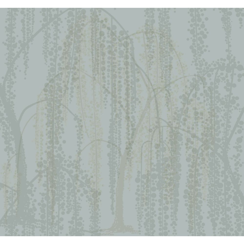 York Designer Series DT5063 Candice Olson After 8 Willow Glow Wallpaper in Smokey Blue