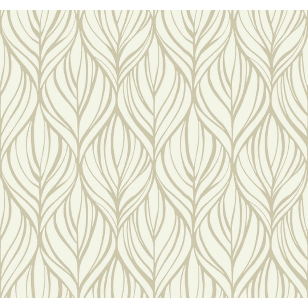 York Designer Series DT5081 Candice Olson After 8 Palma Wallpaper in White/Gold