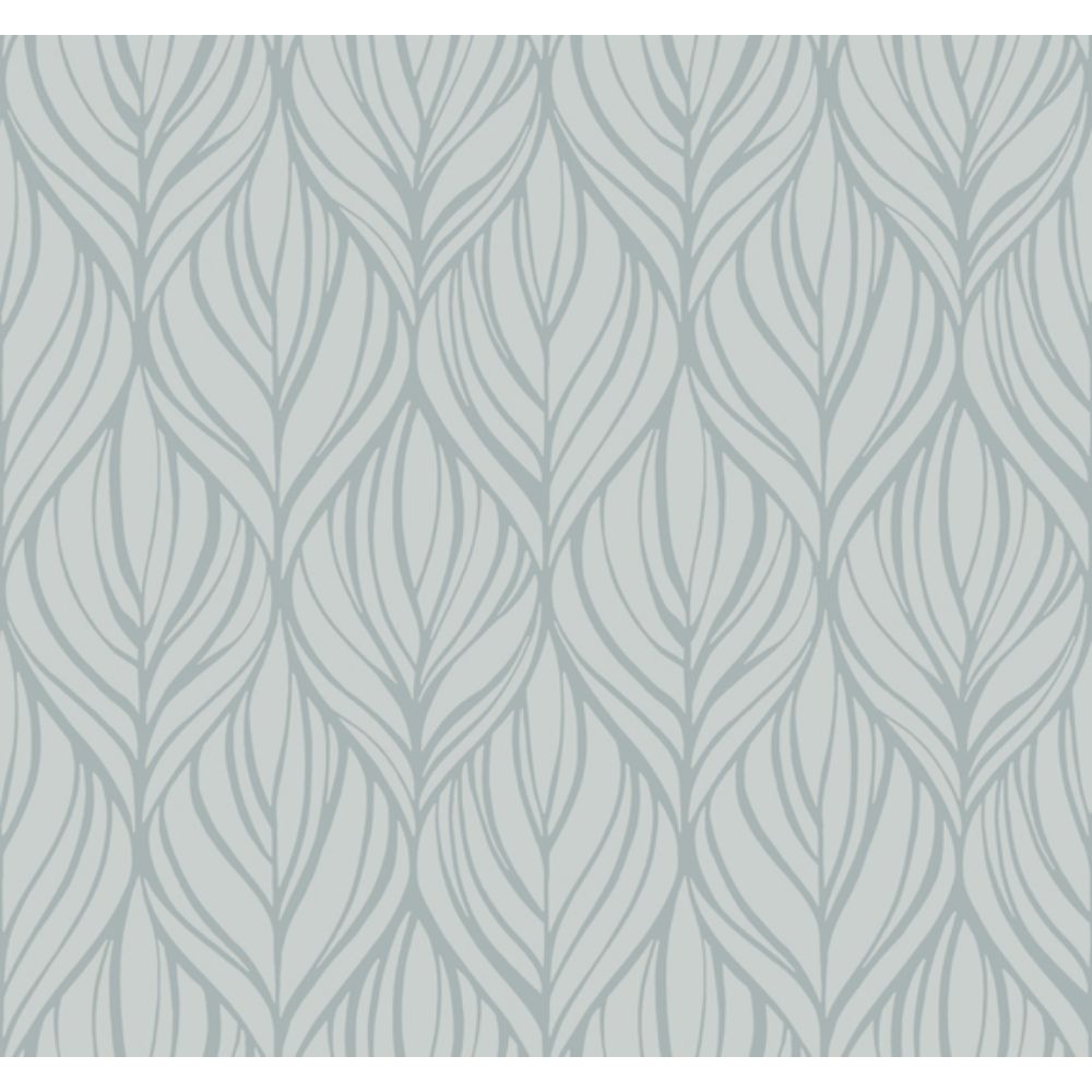 York Designer Series DT5083 Candice Olson After 8 Palma Wallpaper in Blue/Silver