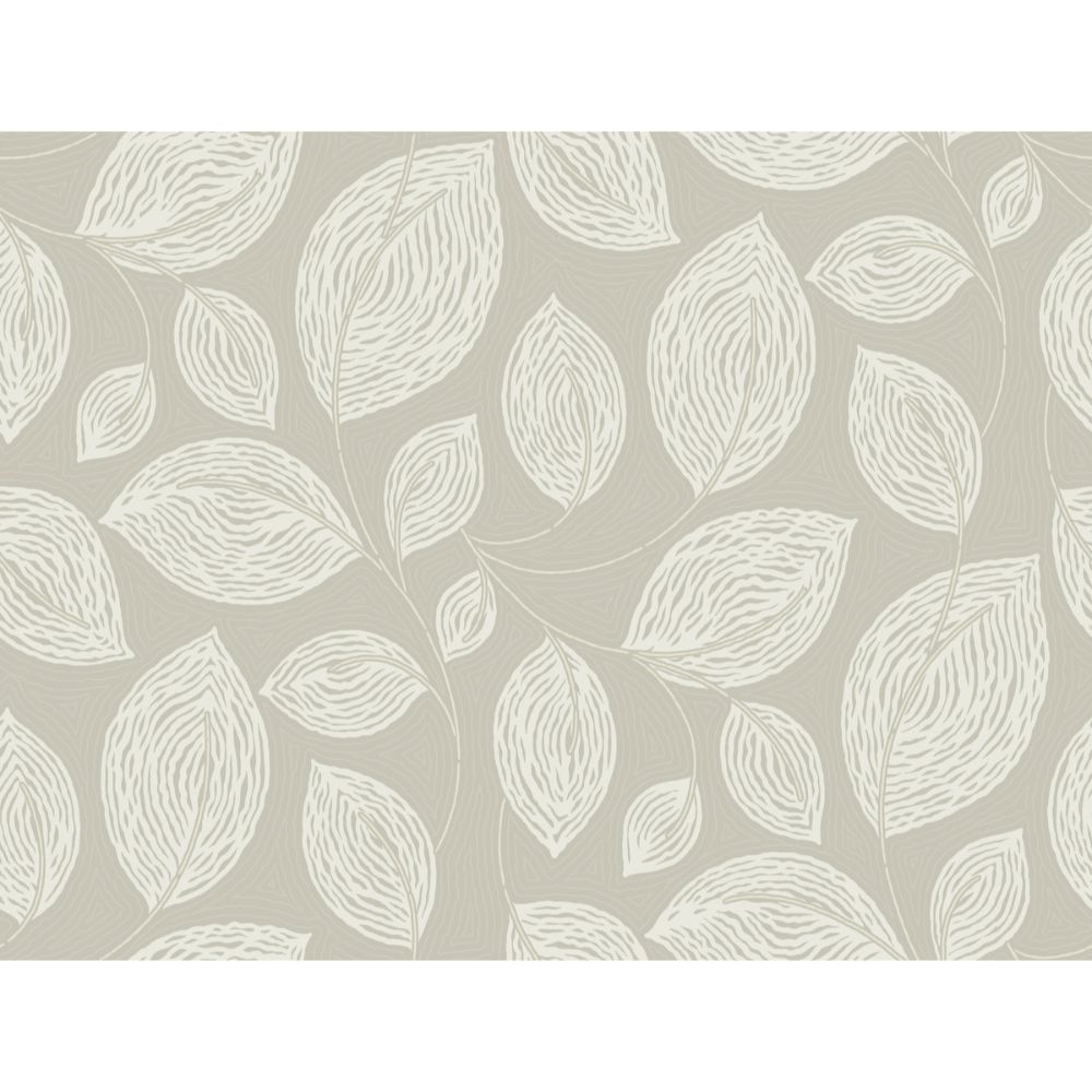York Designer Series EV3922 Casual Elegance Taupe Contoured Leaves Wallpaper