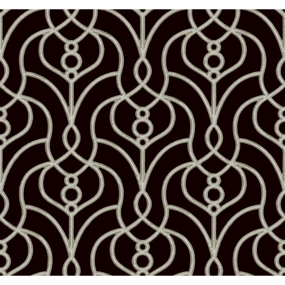 York Designer Series EV3945 Casual Elegance Black Divine Trellis Wallpaper