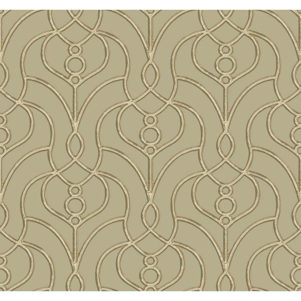 York Designer Series EV3947 Casual Elegance Taupe Divine Trellis Wallpaper