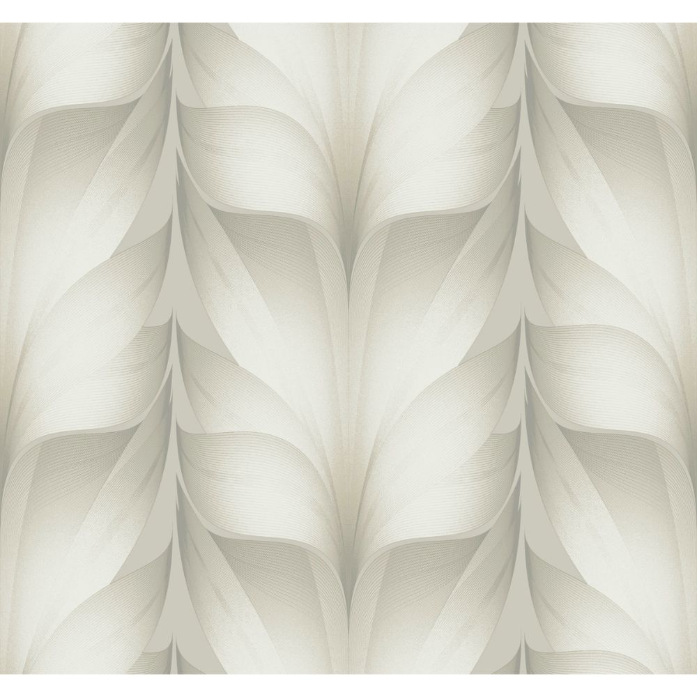 York Designer Series EV3955 Casual Elegance White Lotus Light Stripe Wallpaper