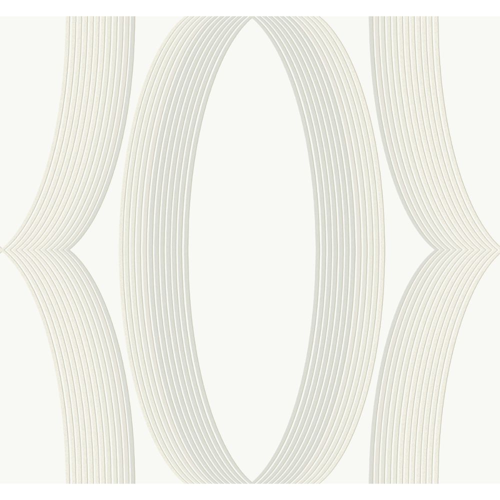 York Designer Series EV3981 Casual Elegance White Progression Ogee Wallpaper