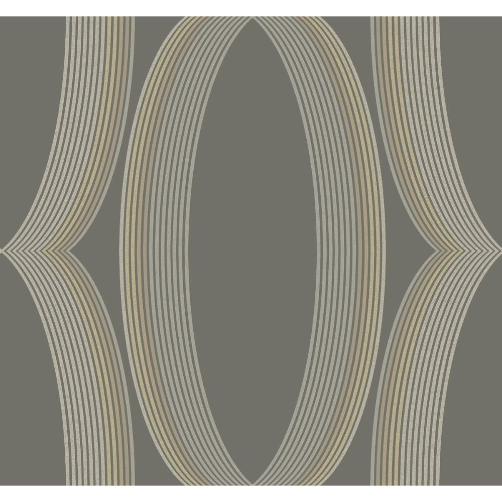 York Designer Series EV3986 Casual Elegance Charcoal Progression Ogee Wallpaper