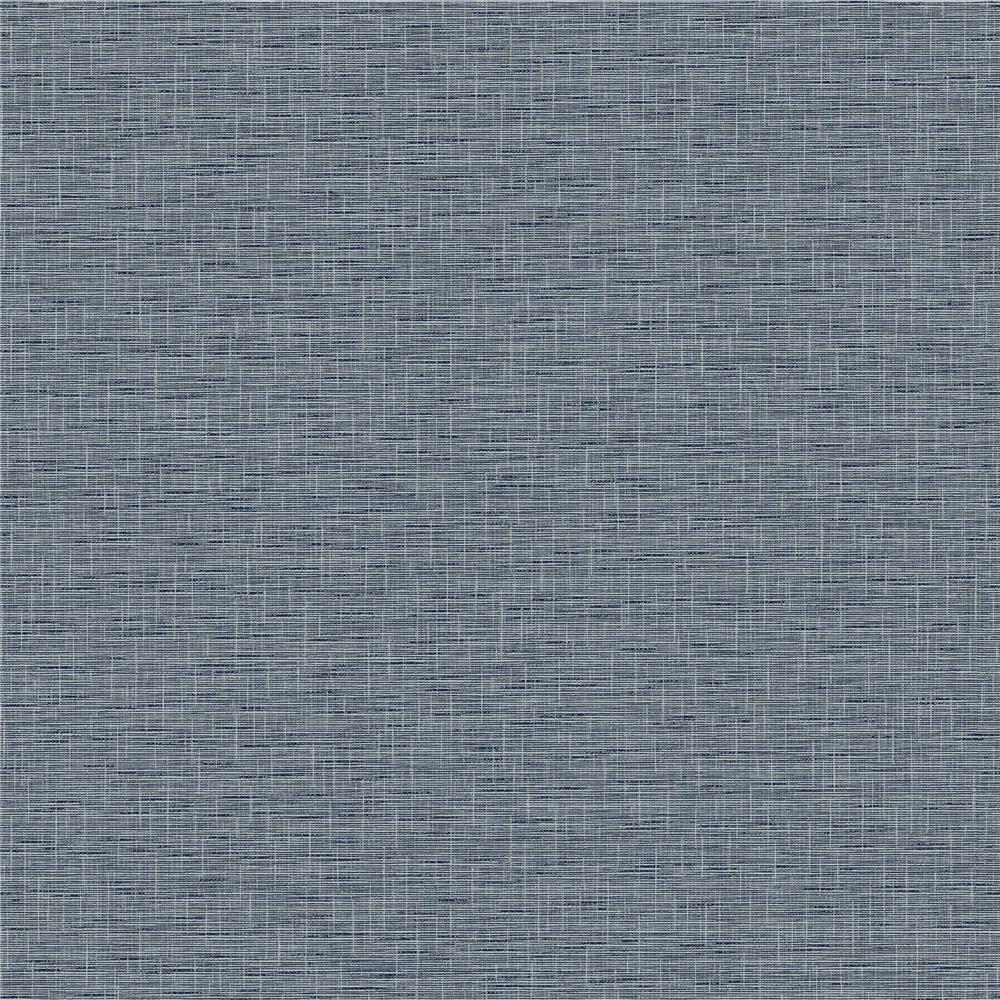 York FH4057 Simply Farmhouse Silk Linen Weave Wallpaper in Navy