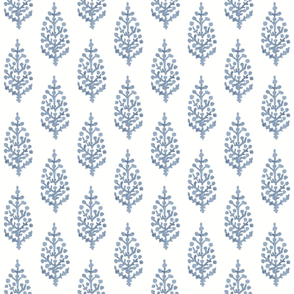 York FH4068 Simply Farmhouse Paisley On Calico Wallpaper in Blue