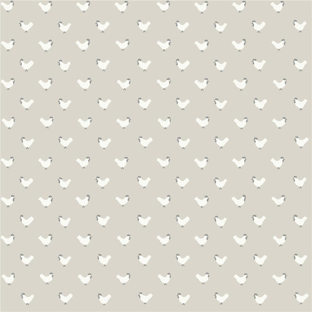 York FH4072 Simply Farmhouse Roost Wallpaper in Beige