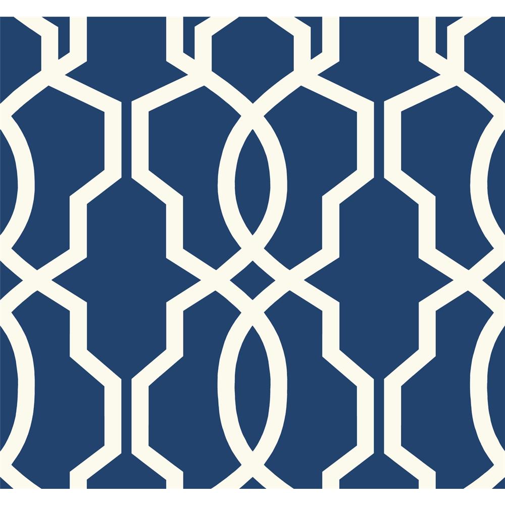 York GM7522 Geometric Resource Library Hourglass Trellis Wallpaper in Blue