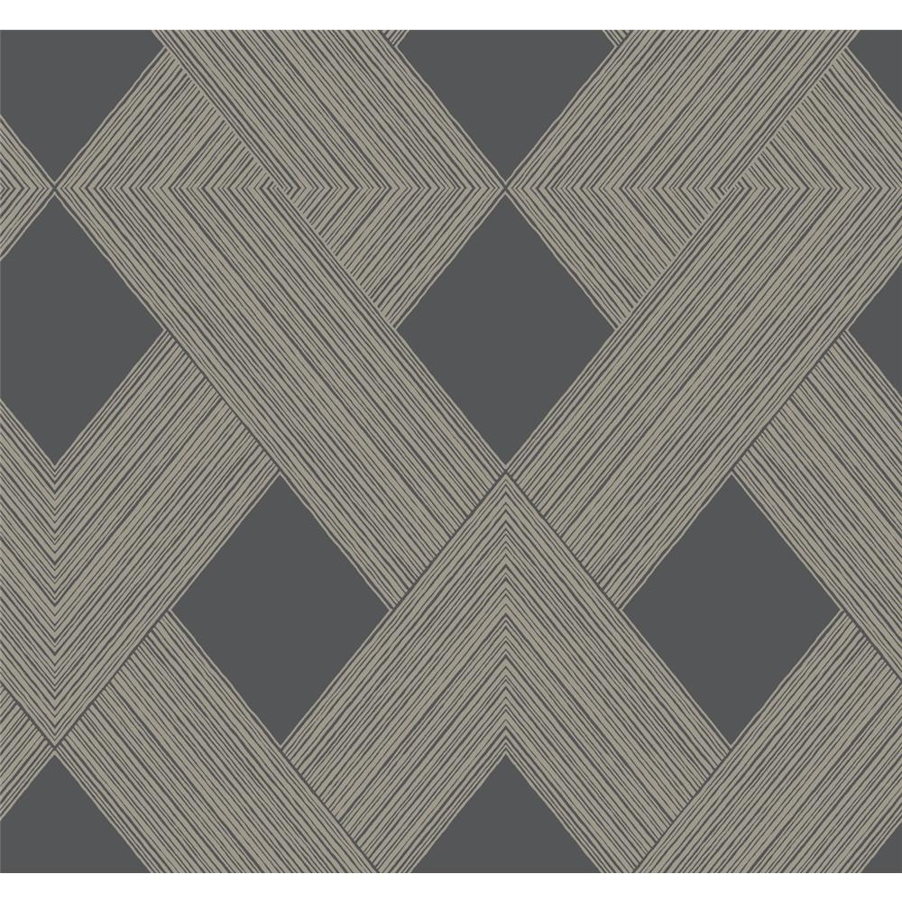 York GM7538 Geometric Resource Library Beveled Edge Wallpaper in Charcoal