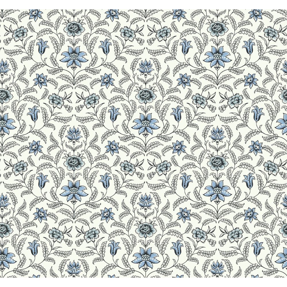 York Wallcoverings GR5981 Grandmillennial Vintage Blooms Wallpaper in Blue