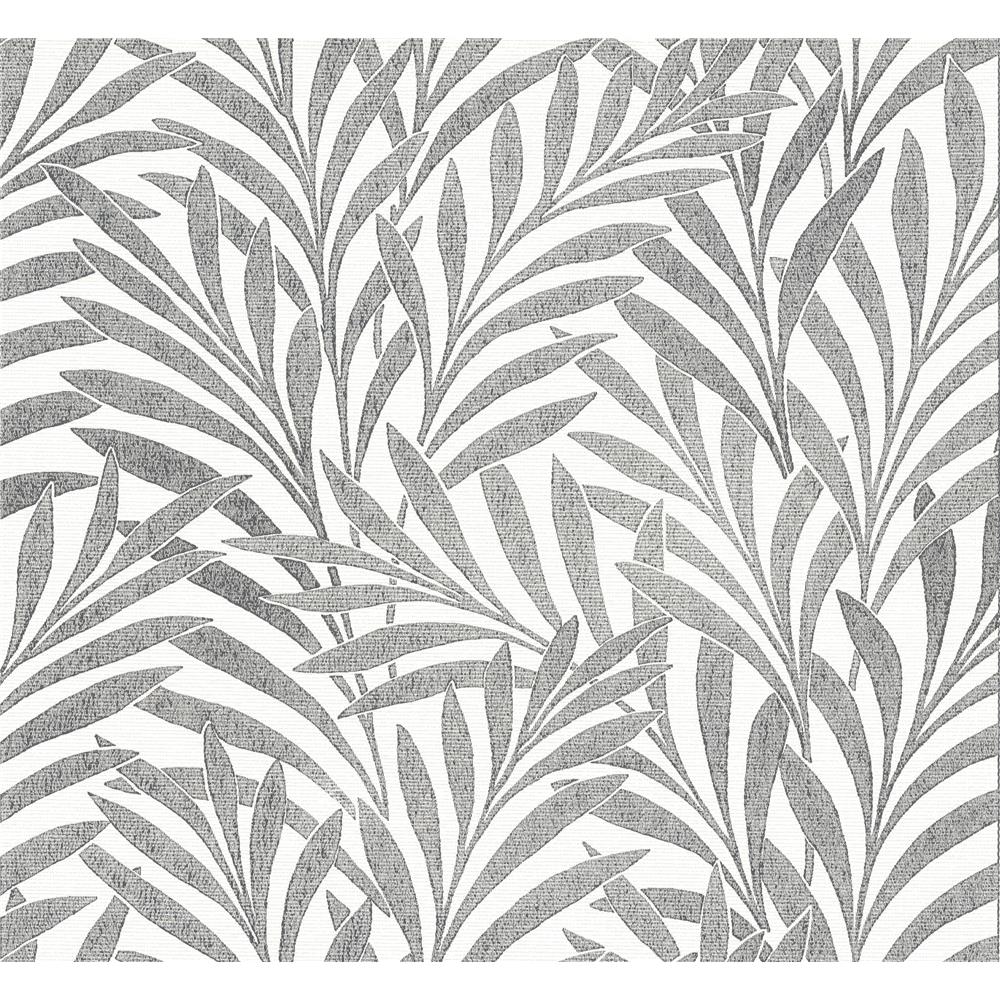 York Designer Series HC7502 Handcrafted Naturals Tea Leaves Stripe Wallpaper in Cream/Black