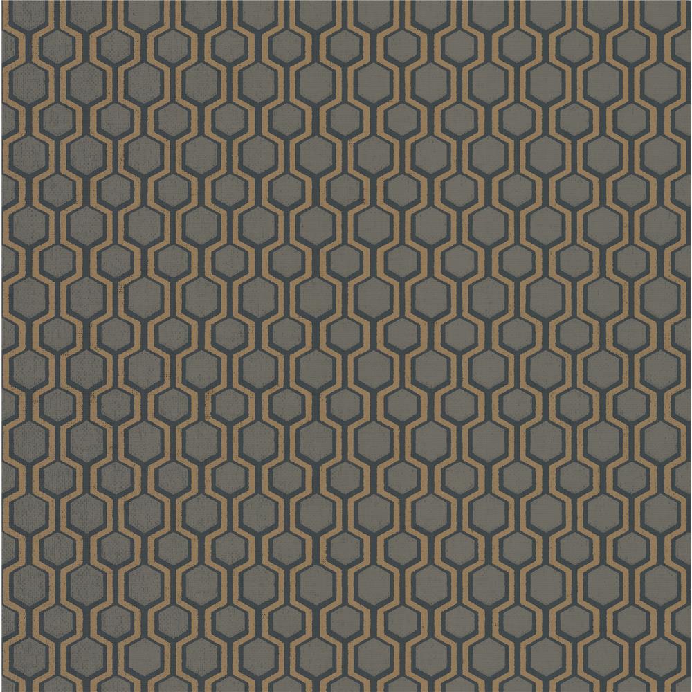 York Designer Series HC7535 Handcrafted Naturals Bee Sweet Wallpaper in Grey