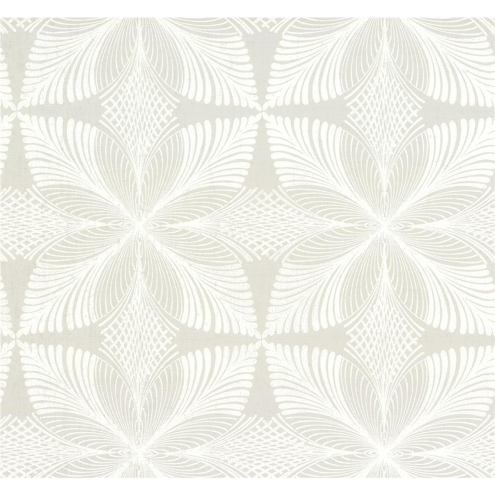 York Designer Series HC7544 Handcrafted Naturals Roulettes Wallpaper in Grey/White