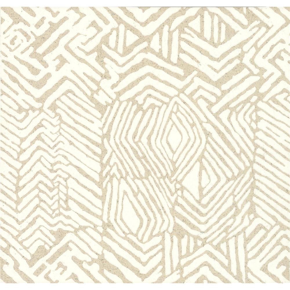 York Designer Series HC7549 Handcrafted Naturals Tribal Print Wallpaper in Neutral