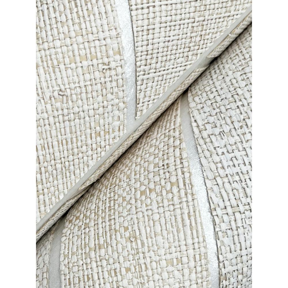 York HO2108GV Grasscloth & Natural Resource Atelier Herringbone White Wallpaper