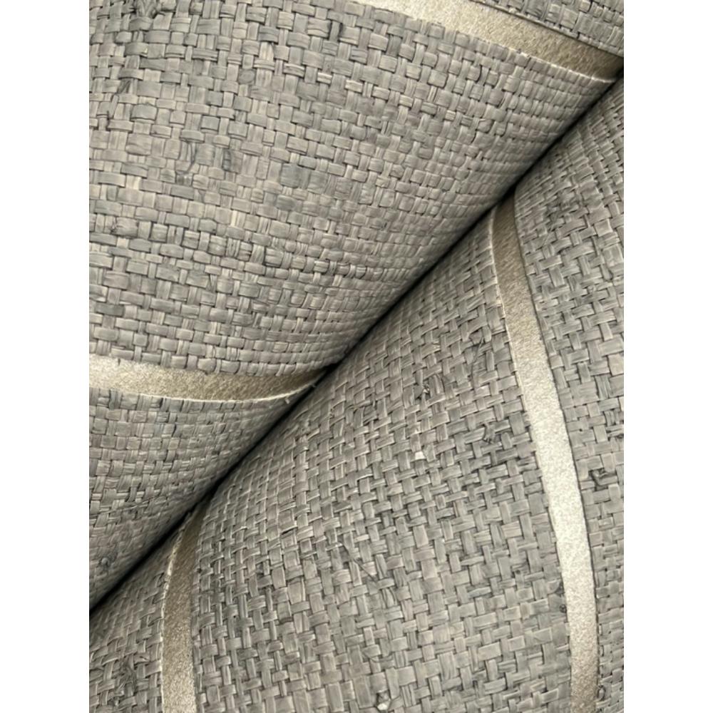 York HO2110GV Grasscloth & Natural Resource Atelier Herringbone Natural Grey Wallpaper