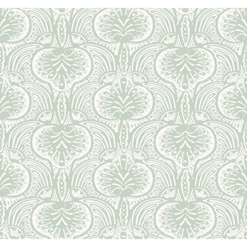 Ronald Redding by York Designer Series HO2152 Traveler Lotus Palm Wallpaper in Gray