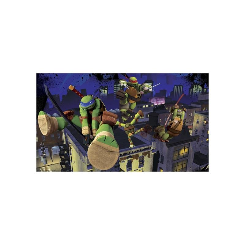 RoomMates by York JL1297M Teenage Mutant Ninja Turtles Cityscape Chair Rail Prepasted Mural 6