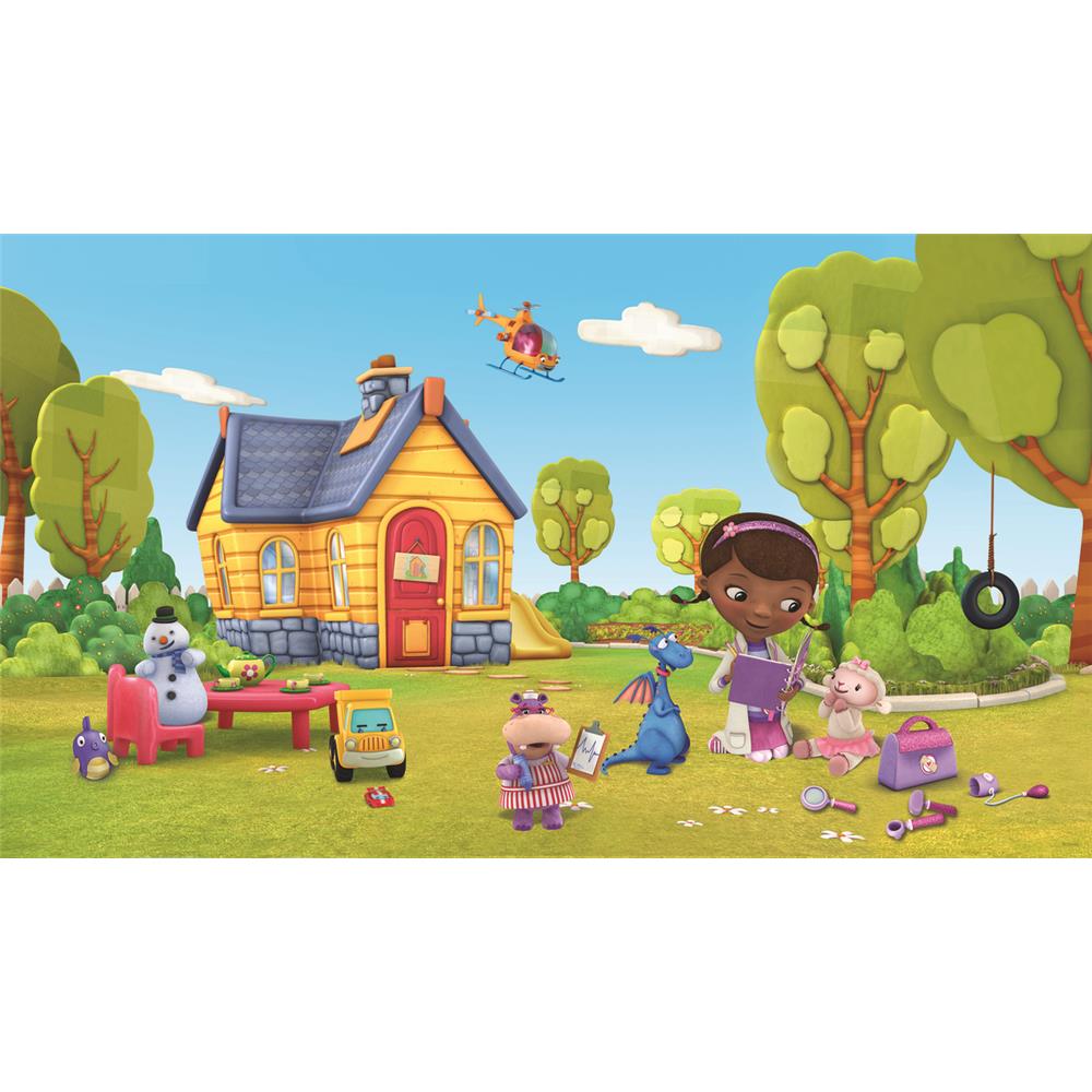 RoomMates by York JL1301M Doc Mcstuffins Chair Rail Prepasted Mural 6