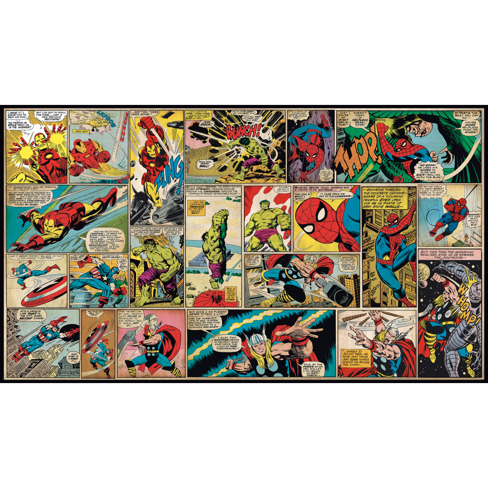 RoomMates by York JL1398M Marvel Comic Panel Xl Chair Rail Prepasted Mural 6
