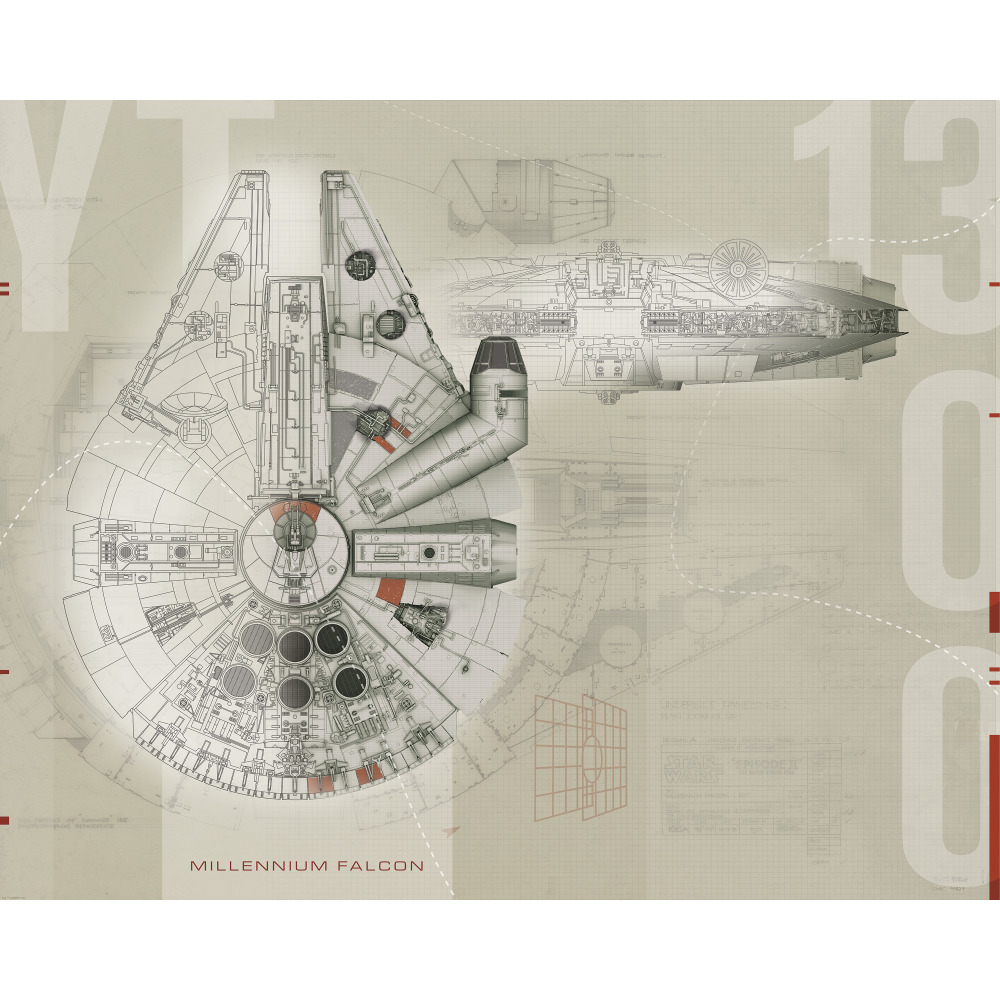 RoomMates by York JL1401M Star Wars Millennium Falcon Prepasted Mural 6