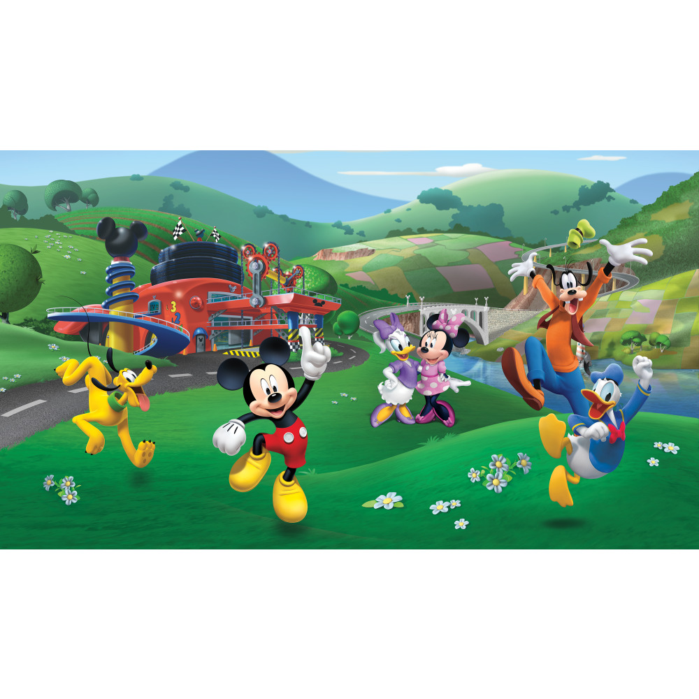RoomMates by York JL1435M Mickey And Friends Roadster Racer Xl Chair Rail Prepasted Mural 6