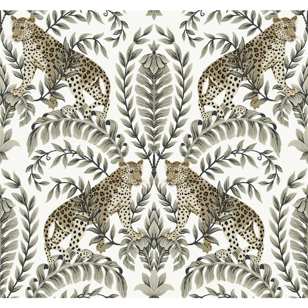 Ronald Redding Designs by York KT2202 Jungle Leopard Wallpaper in White/Black