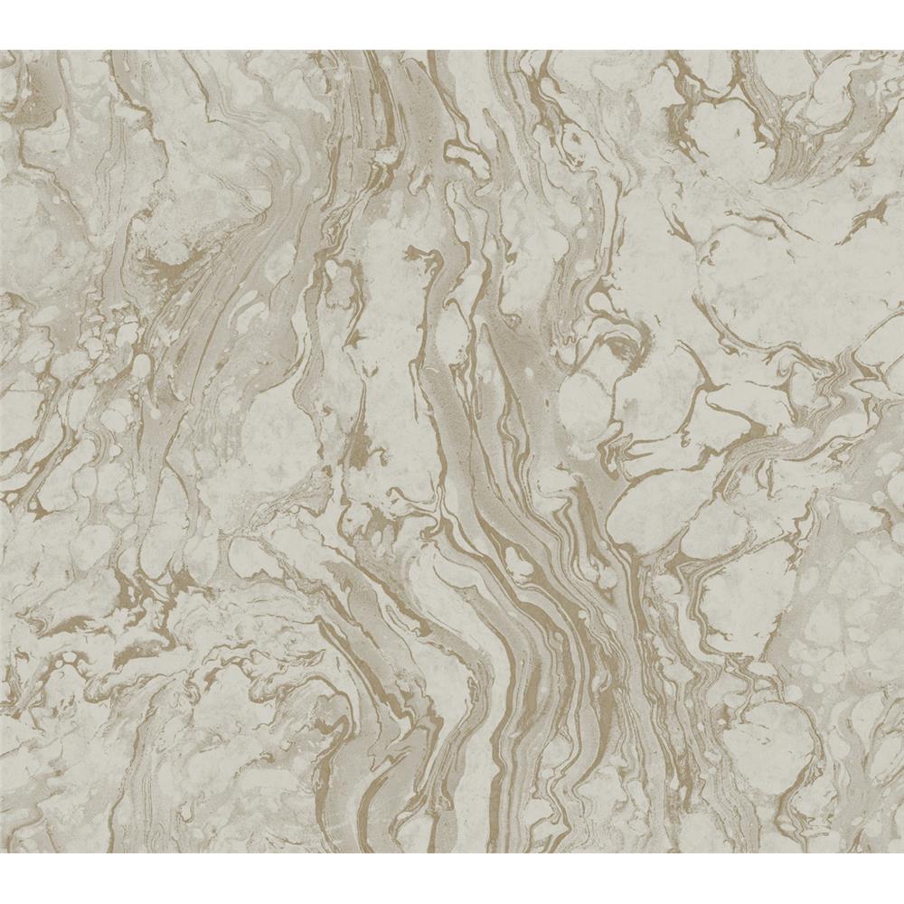Ronald Redding Designs by York KT2225 Polished Marble Wallpaper in Taupe