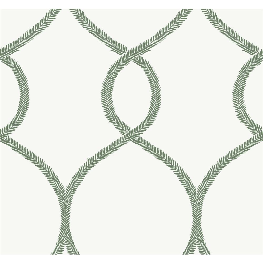 Ronald Redding Designs by York KT2231 Laurel Leaf Ogee Wallpaper in Green