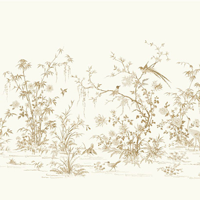 Ronald Redding Designs by York KT2262M Flowering Vine Chino Wallpaper Mural in White