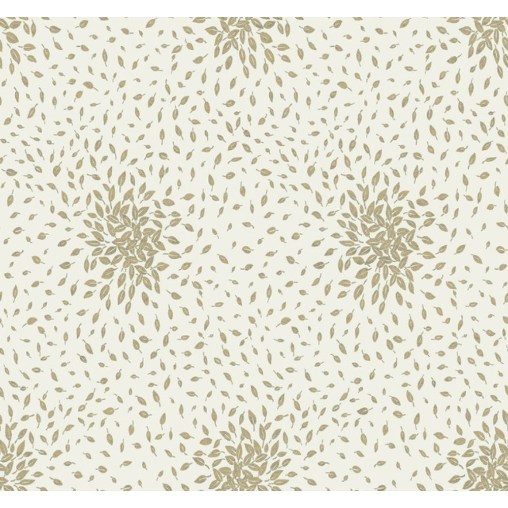 York MD7103 Modern Metals Second Edition Cream & Gold Petite Leaves Wallpaper