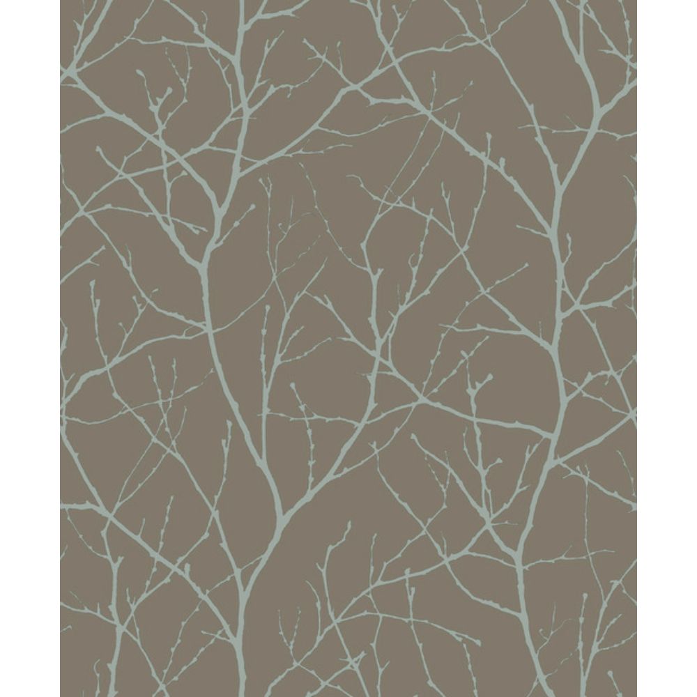 York MD7121 Modern Metals Second Edition Mocha & Silver Trees Silhouette Wallpaper