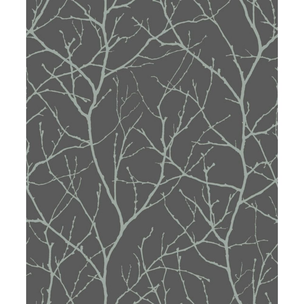 York MD7125 Modern Metals Second Edition Charcoal & Silver Trees Silhouette Wallpaper