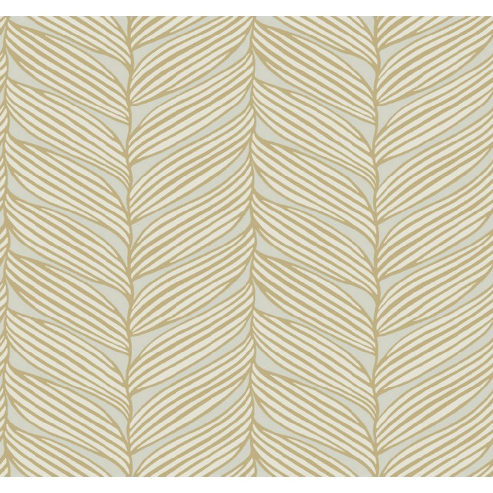 York MD7162 Modern Metals Second Edition Neutral & Gold Luminous Leaves Wallpaper