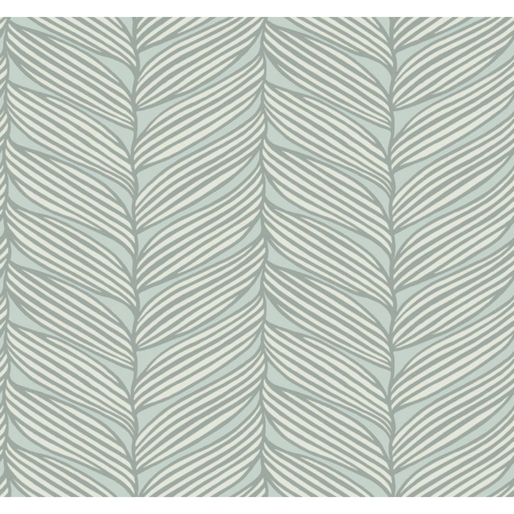 York MD7165 Modern Metals Second Edition Spa & Silver Luminous Leaves Wallpaper