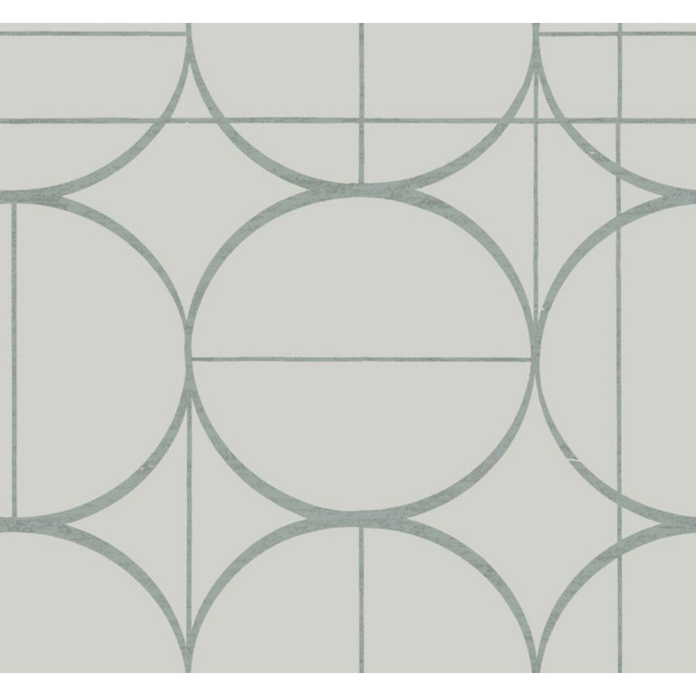 York MD7205 Modern Metals Second Edition Fog & Silver Sun Circles Wallpaper