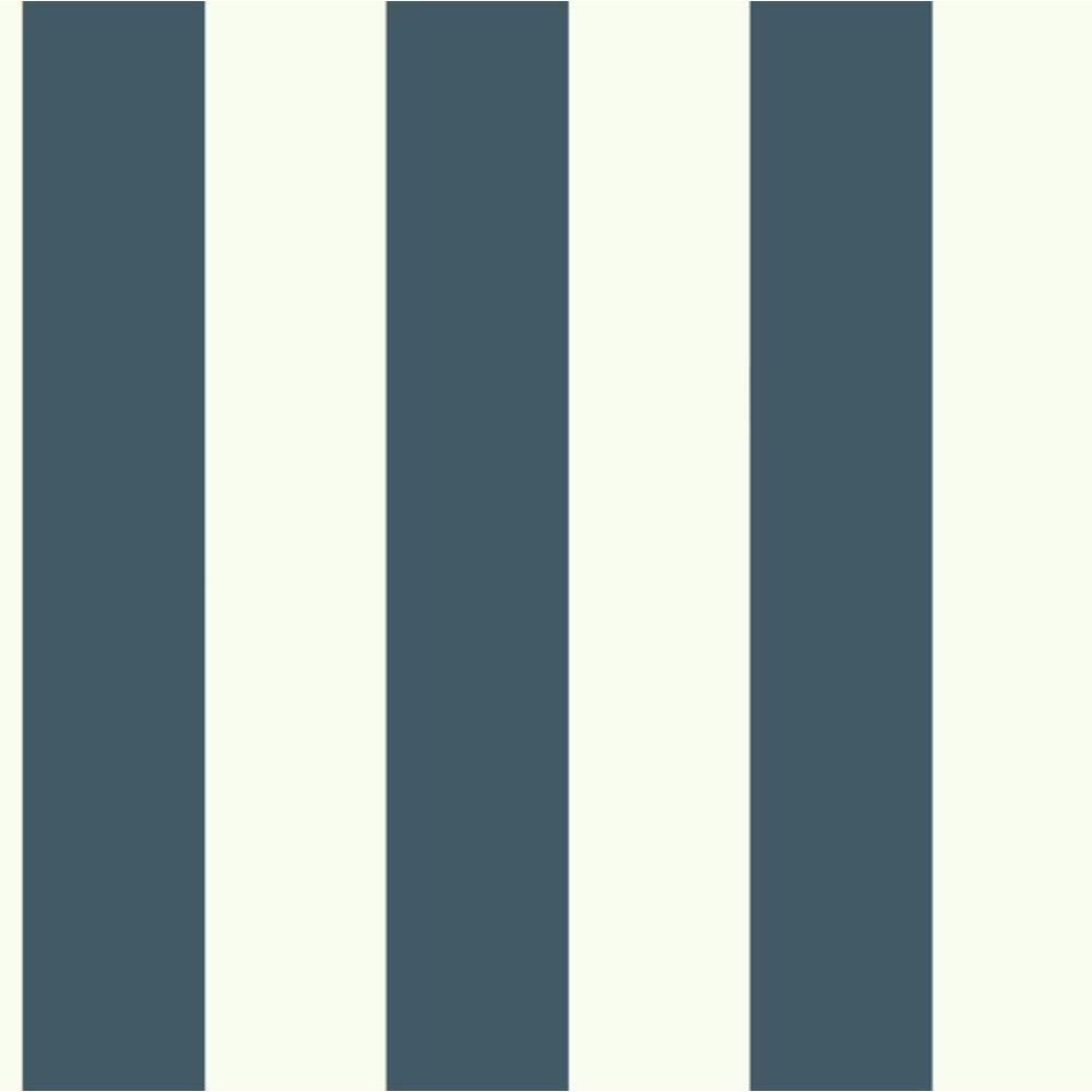 Magnolia Home MH1591 Magnolia Home Awning Stripe Wallpaper in Blue & White