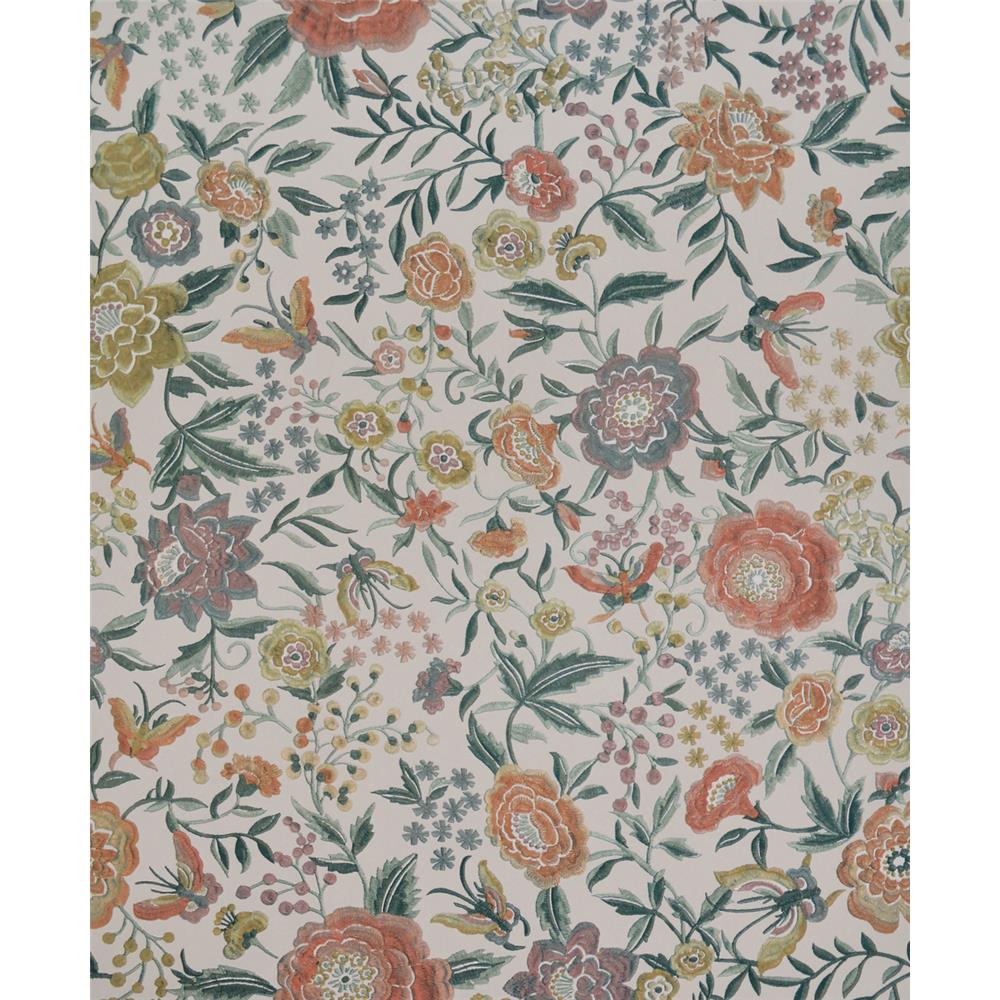 York Wallcoverings MI10010 Missoni Home Oriental Garden Wallpaper - Cream/Jade/Mauve