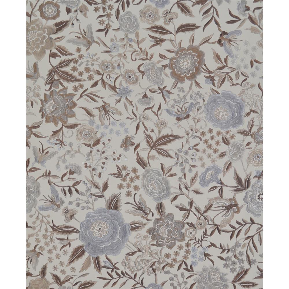 York Wallcoverings MI10011 Missoni Home Oriental Garden Wallpaper - Cream/Silver/Sepia
