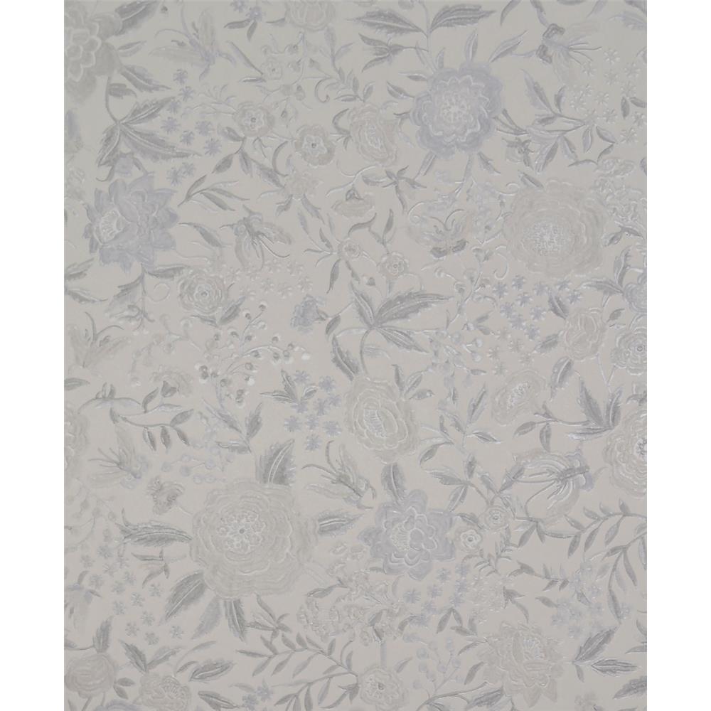 York Wallcoverings MI10012 Missoni Home Oriental Garden Wallpaper - Pearl/Silver/Warm Grey