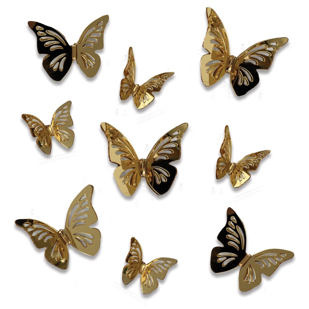 RoomMates by York MIR4610SCS 3d Gold Butterflies Peel & Stick Mirrors