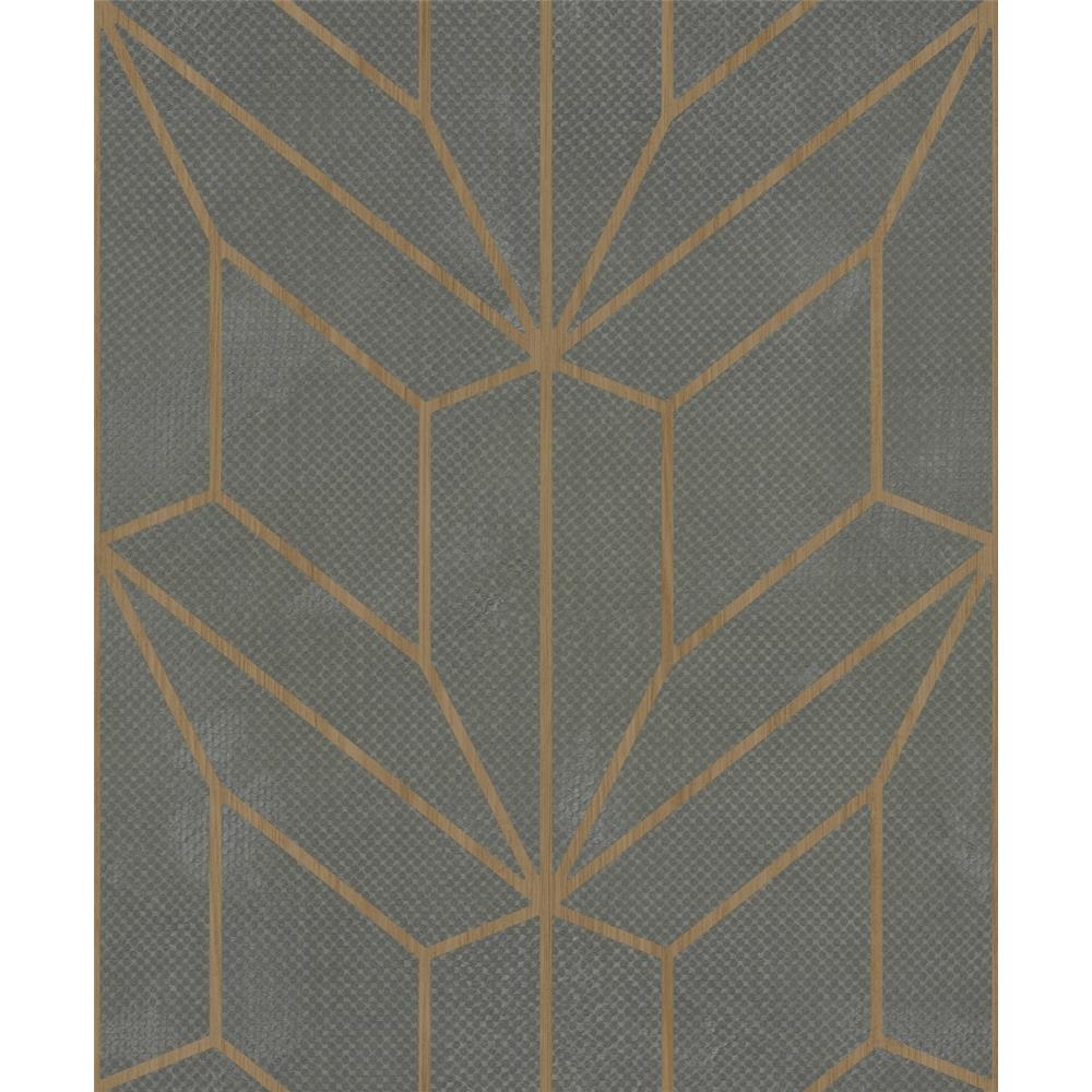Inspired by Color by York Wallcoverings MM1710 Grey Hammered Diamond Inlay Wallpaper
