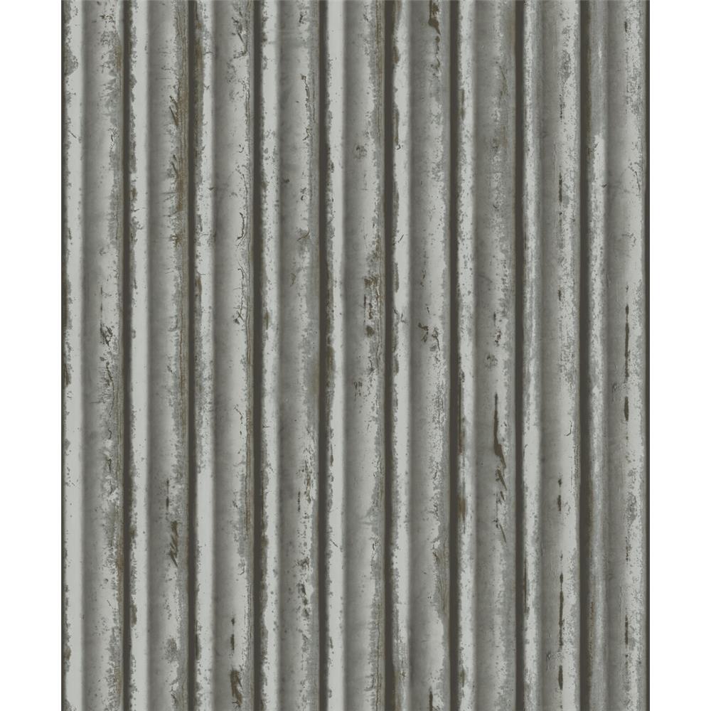 Inspired by Color by York Wallcoverings MM1718 Grey Weathered Metal Wallpaper