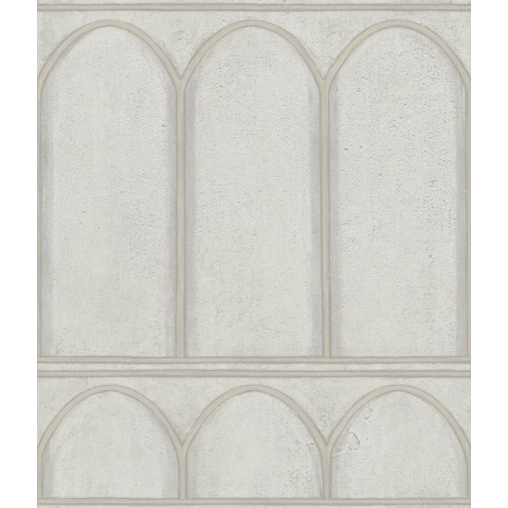 York MN1832 Mediterranean Arches Wallpaper in Gray/Pearl
